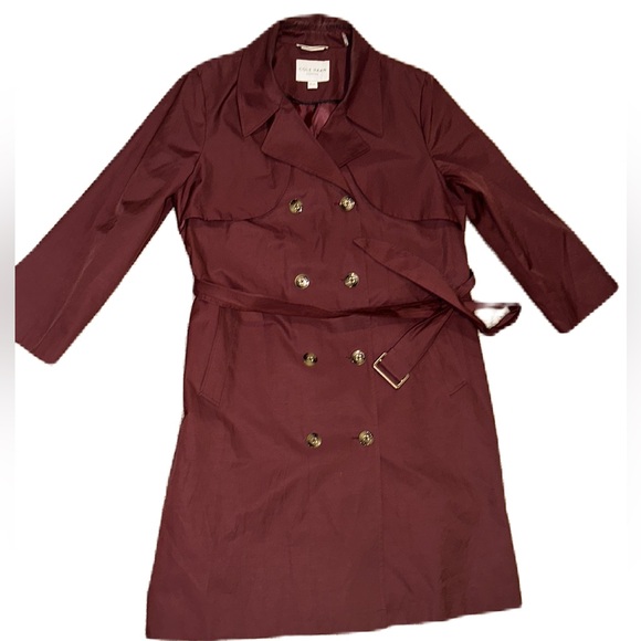 Cole Haan Jackets & Blazers - Cole Haan Signature Women’s Burgundy Belted Wrap Trench Coat. Size XL.